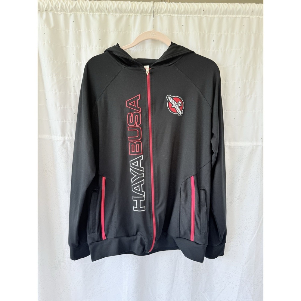 Hayabusa Fight Hooded Jacket Men's Full Zip Sweatshirt MMA BJJ Kickboxing Sz M